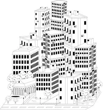 Residential quarter Stock Illustration