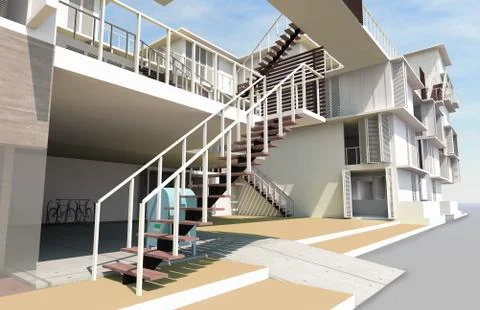 Residential rendered Stockillustratie