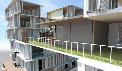 Residential rendered Stockillustratie