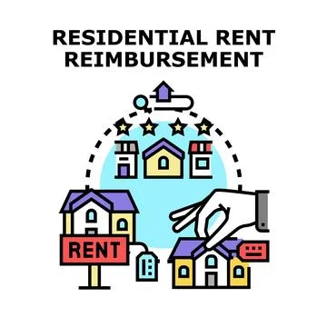Residential rent reimbursement program managing housing options Stock Illustration