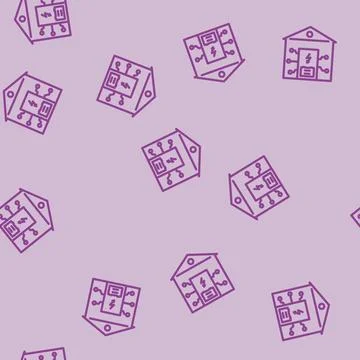 Residential storage line vector seamless pattern Illustrazione stock