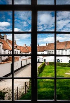 Residential structure through window Stock Photos