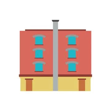 Residential vector flat house icon. Concept building structure real estate di Stock Illustration