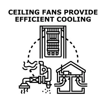 Residential ventilation system providing efficient cooling and air conditioni Stock Illustration