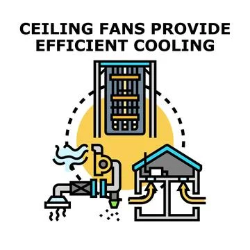 Residential ventilation system providing efficient cooling and air conditioni Stock Illustration