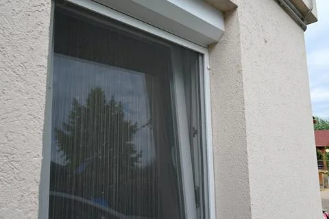 Residential window with insect screen Stock Photos