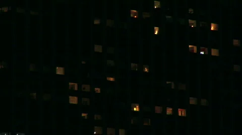 Residential windows at night Stock Footage 66074
