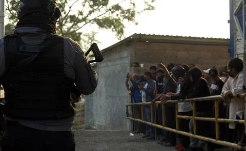 Residents and Armed Forces confront each other, Comala, Mexico - 31 May 2023 Stock Photos