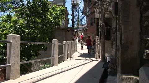 Residents of the favela Morro do Favela in Rio de Janeiro Stock Footage 11494890