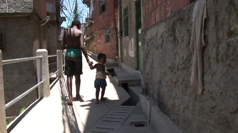 Residents of the favela Morro do Favela in Rio de Janeiro Stock Footage 11494950