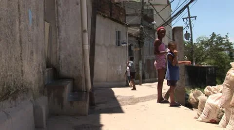 Residents of the favela Morro do Favela in Rio de Janeiro Stock Footage 11494984