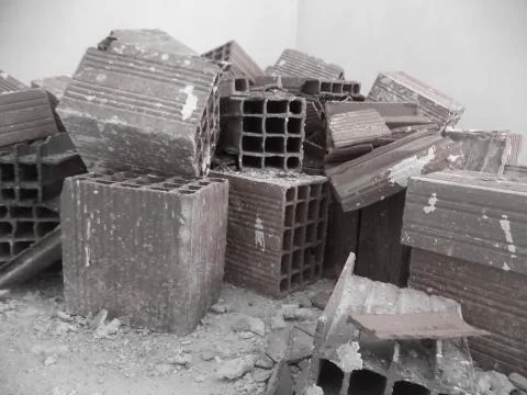 Residual brick batch of structure Foto stock