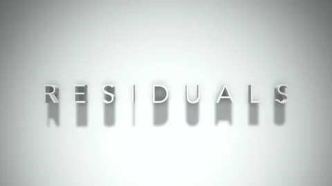 Residuals 3D title animation with shadows on a white background Stock Footage 296505088