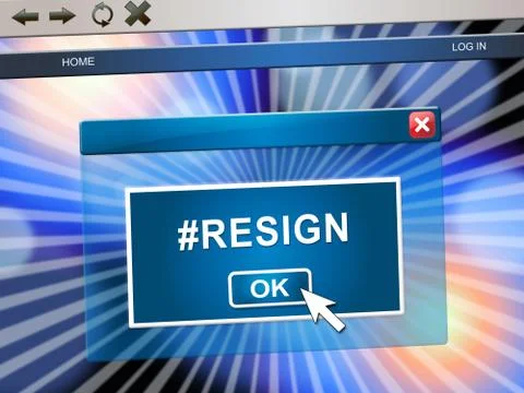 Resign Poll Means Quit Or Resignation From Job Government Or President Stock-Illustration