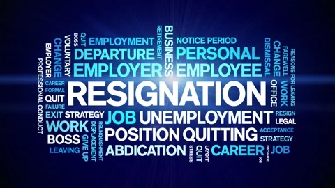Resignation animated word cloud,animatio... | Stock Video | Pond5