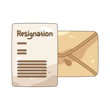 Resignation letter and envelope 스톡 일러스트