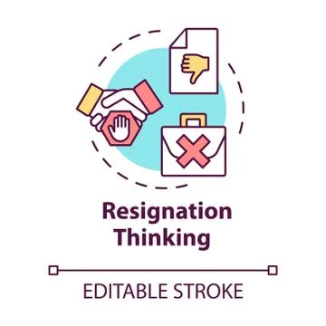 Resignation thinking concept icon. Failure at work. Corporate conflict 스톡 일러스트