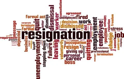 Resignation word cloud Stock Illustration