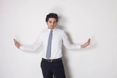 Resigned and bored man gesturing Stock Photos