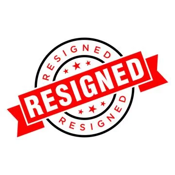 Resigned Letter Rubber Stamp Template Design Illustrazione stock