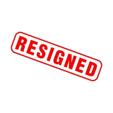 Resigned Letter Rubber Stamp Template Design Illustrazione stock