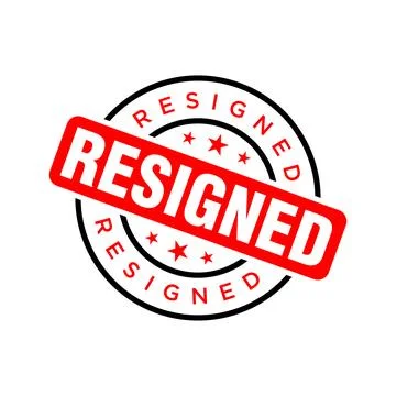Resigned Letter Rubber Stamp Template Design Illustrazione stock