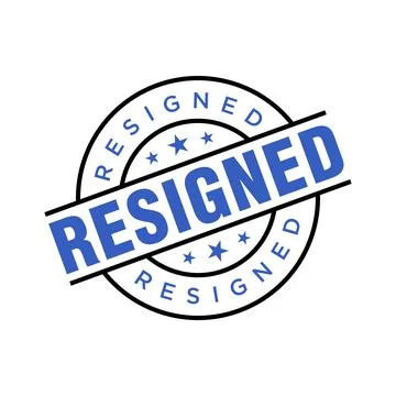 Resigned Letter Rubber Stamp Template Design 스톡 일러스트