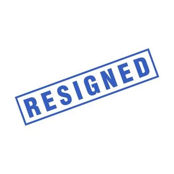 Resigned Letter Rubber Stamp Template Design 스톡 일러스트