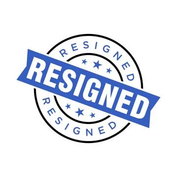 Resigned Letter Rubber Stamp Template Design Illustrazione stock