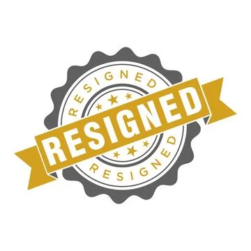 Resigned Letter Rubber Stamp Template Design 스톡 일러스트