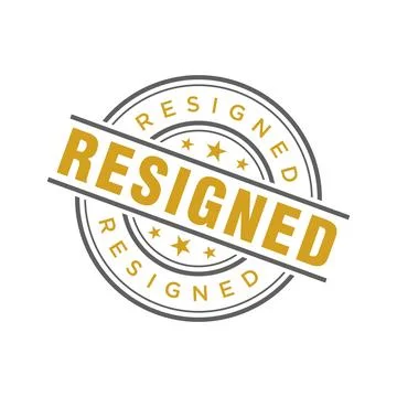 Resigned Letter Rubber Stamp Template Design Illustrazione stock
