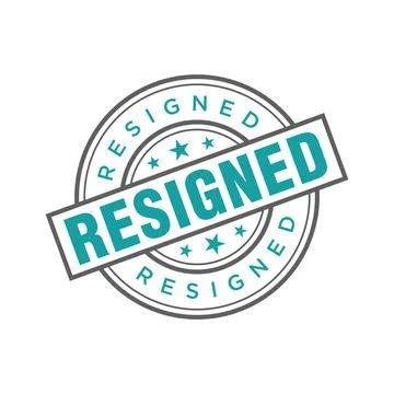 Resigned Letter Rubber Stamp Template Design Illustrazione stock