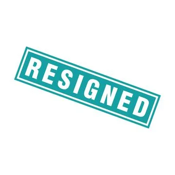 Resigned Letter Rubber Stamp Template Design Illustrazione stock
