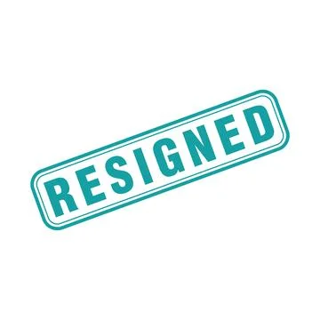 Resigned Letter Rubber Stamp Template Design Illustrazione stock