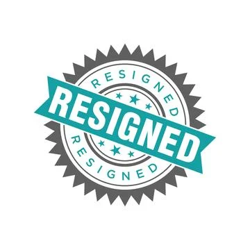 Resigned Letter Rubber Stamp Template Design Illustrazione stock
