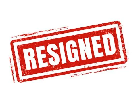 Resigned red stamp style Stock Illustration