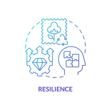 Resilience blue gradient concept icon Stock Illustration