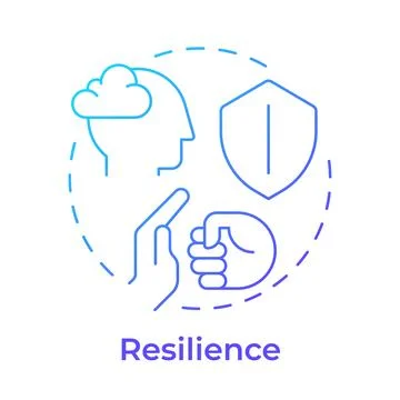 Resilience blue gradient concept icon 스톡 일러스트