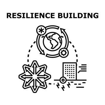 Resilience building concept for environmental adaptation and urban planning Ilustración de archivo