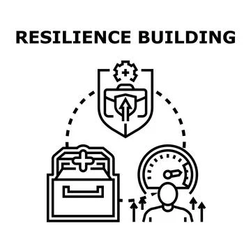 Resilience building process, growth, and business development concept Ilustración de archivo