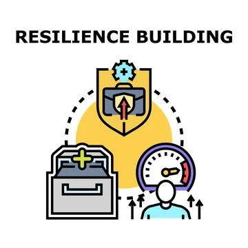 Resilience building process, growth, and business development concept Ilustración de archivo