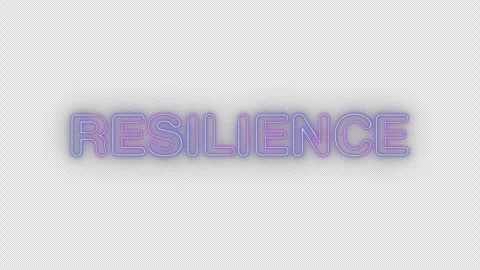 Resilience neon effects, text animation on transparent background Stock Footage 303504474