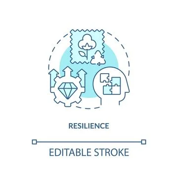 Resilience turquoise concept icon Stock Illustration