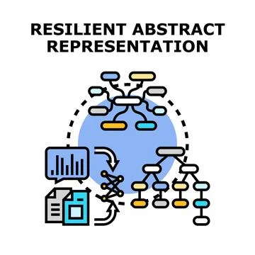 Resilient abstract data processing and representation concept Illustrazione stock