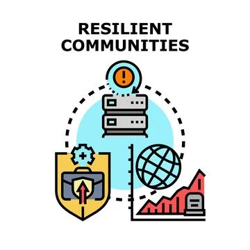 Resilient communities building robust data infrastructure protection 스톡 일러스트