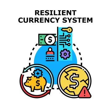 Resilient currency system ensuring financial stability and security Stock Illustration