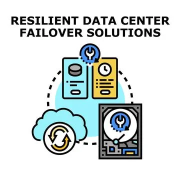 Resilient data center failover solutions for business continuity Stock Illustration