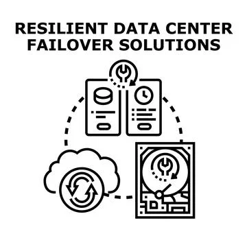 Resilient data center failover solutions for business continuity Stock Illustration
