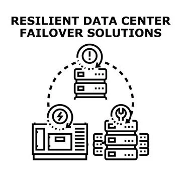Resilient data center failover solutions ensuring business continuity Stock Illustration