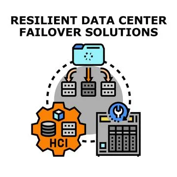 Resilient data center failover solutions cloud infrastructure Illustrazione stock
